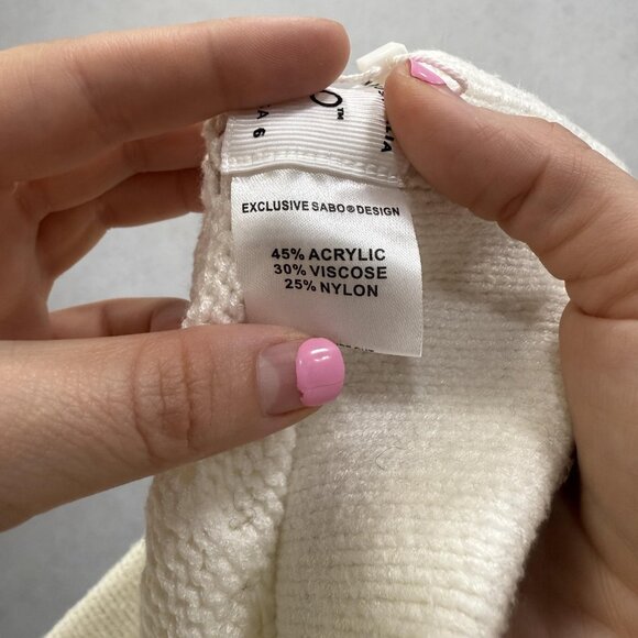 Sabo Pants Womens Medium White Knit Wide Leg Crochet Sweater AUS 10 USA 6 Boho - Picture 8 of 10